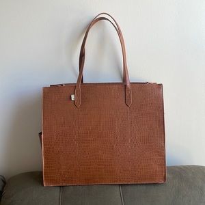 Beis The Work Tote in Cognac Brown